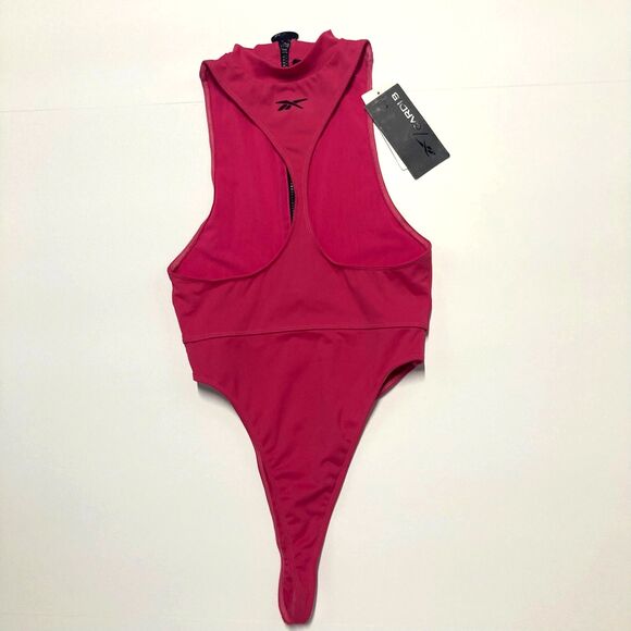 Reebok x Cardi B Hot Pink Reversible Zip-Up Cut Out Workout Bodysuit NWT RARE - Picture 6 of 15